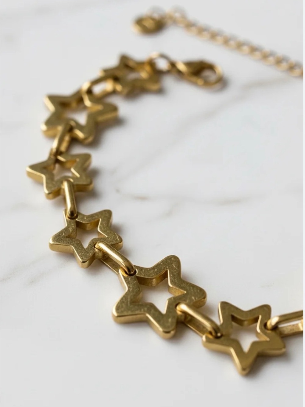Gold Star Link Bracelet 18k Gold Plated